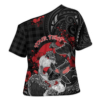 Personalised Hawaiian And Japanese Cross Shoulder Shirt Aloha Koi Fish Palaka Patterns - Polynesian Pride