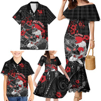 Personalised Hawaiian And Japanese Family Matching Mermaid Dress and Hawaiian Shirt Aloha Koi Fish Palaka Patterns DT05 - Polynesian Pride