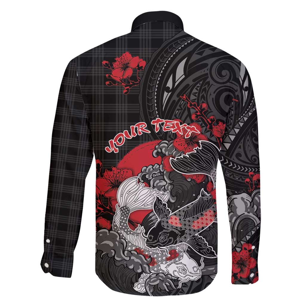Personalised Hawaiian And Japanese Family Matching Mermaid Dress and Hawaiian Shirt Aloha Koi Fish Palaka Patterns DT05 - Polynesian Pride