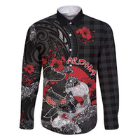Personalised Hawaiian And Japanese Family Matching Short Sleeve Bodycon Dress and Hawaiian Shirt Aloha Koi Fish Palaka Patterns DT05 Dad's Shirt - Long Sleeve Black - Polynesian Pride