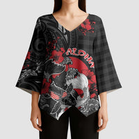 Personalised Hawaiian And Japanese Kimono Sleeve Blouse Aloha Koi Fish Palaka Patterns - Polynesian Pride