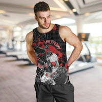 Personalised Hawaiian And Japanese Men Tank Top Aloha Koi Fish Palaka Patterns DT05 Black - Polynesian Pride