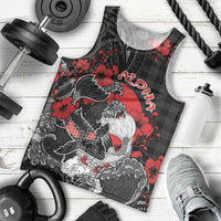 Personalised Hawaiian And Japanese Men Tank Top Aloha Koi Fish Palaka Patterns DT05 - Polynesian Pride