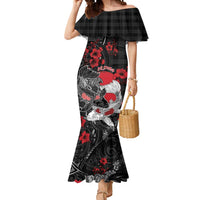 Personalised Hawaiian And Japanese Mermaid Dress Aloha Koi Fish Palaka Patterns DT05 Women Black - Polynesian Pride