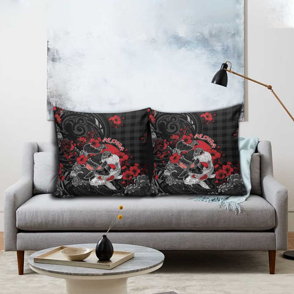 Hawaiian And Japanese Pillow Cover Aloha Koi Fish Palaka Patterns DT05 - Polynesian Pride