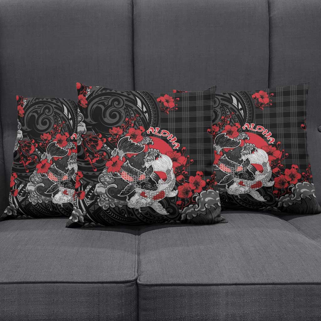 Hawaiian And Japanese Pillow Cover Aloha Koi Fish Palaka Patterns DT05 - Polynesian Pride