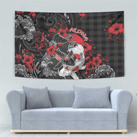 Hawaiian And Japanese Tapestry Aloha Koi Fish Palaka Patterns - Polynesian Pride