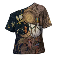 Hawaii Makahiki Cross Shoulder Shirt Polynesian Sky And Earth DT05 - Polynesian Pride