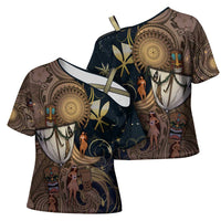 Hawaii Makahiki Cross Shoulder Shirt Polynesian Sky And Earth DT05 - Polynesian Pride