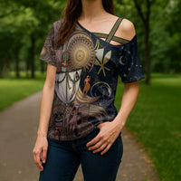 Hawaii Makahiki Cross Shoulder Shirt Polynesian Sky And Earth DT05 - Polynesian Pride