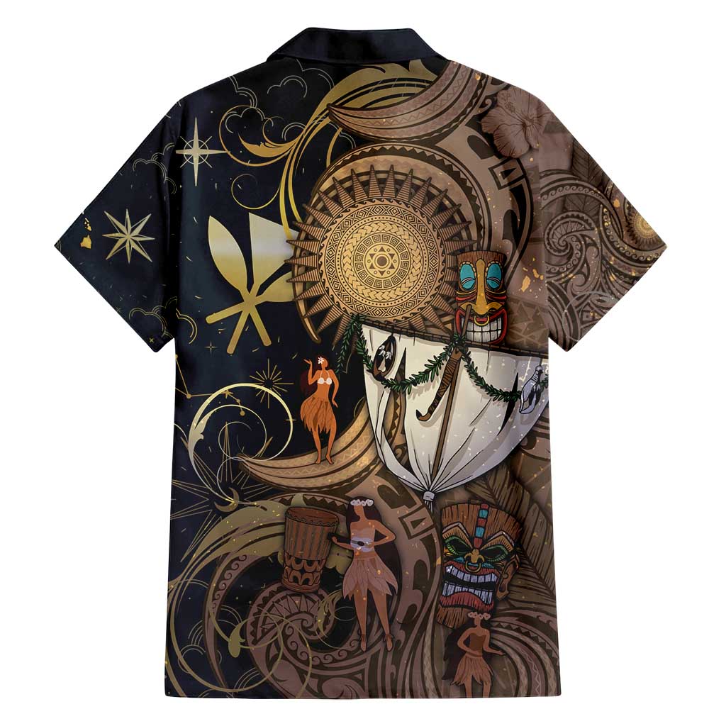 Hawaii Makahiki Family Matching Off Shoulder Short Dress and Hawaiian Shirt Polynesian Sky And Earth DT05 - Polynesian Pride