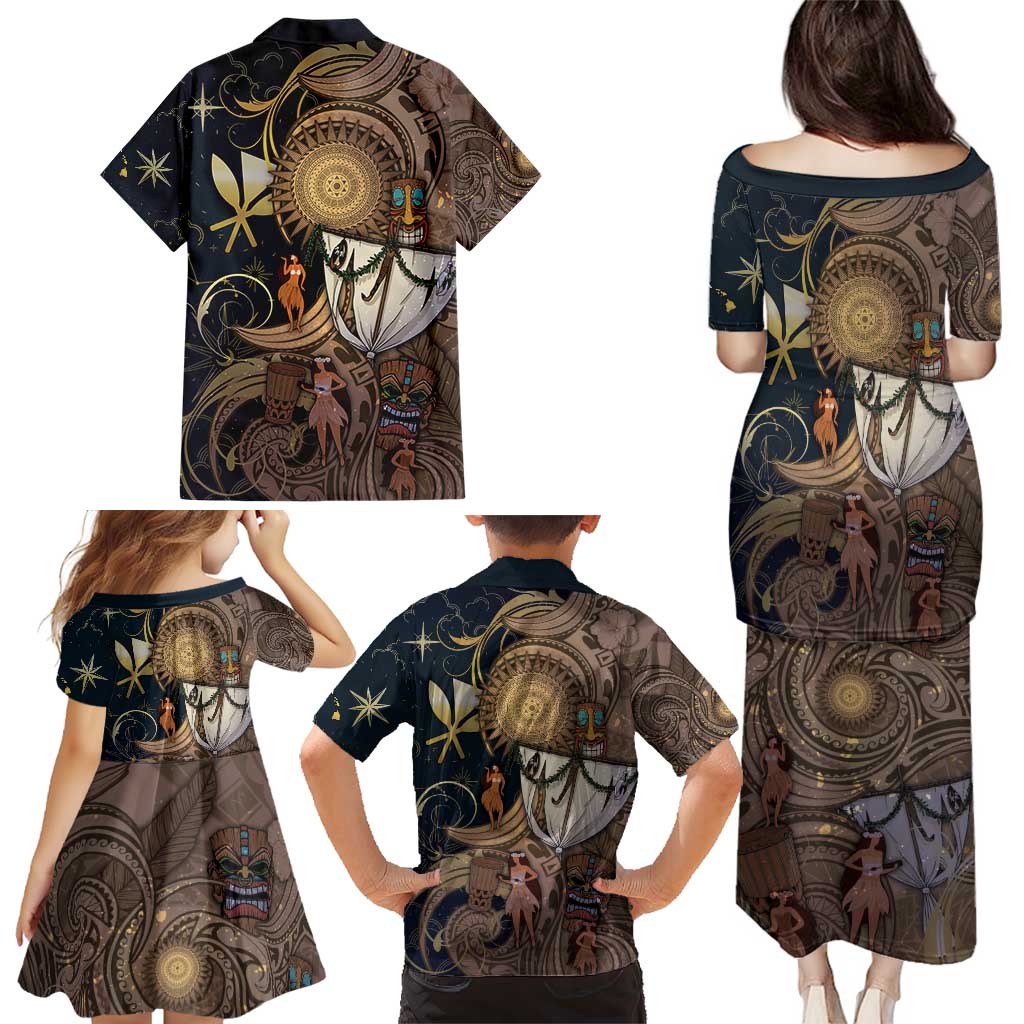 Hawaii Makahiki Family Matching Puletasi and Hawaiian Shirt Polynesian Sky And Earth DT05 - Polynesian Pride
