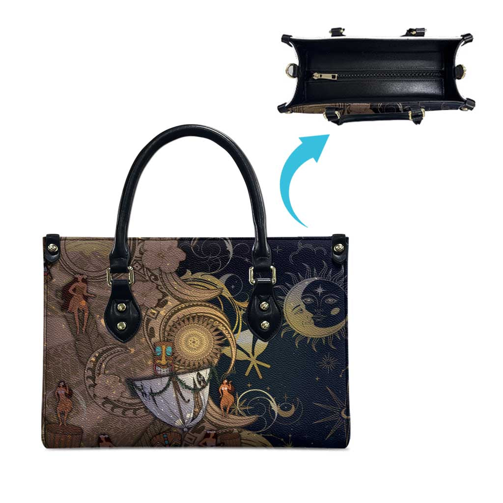 Hawaii Makahiki Leather Bag Polynesian Sky And Earth - Polynesian Pride