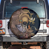 Hawaii Makahiki Spare Tire Cover Polynesian Sky And Earth DT05 Gold - Polynesian Pride