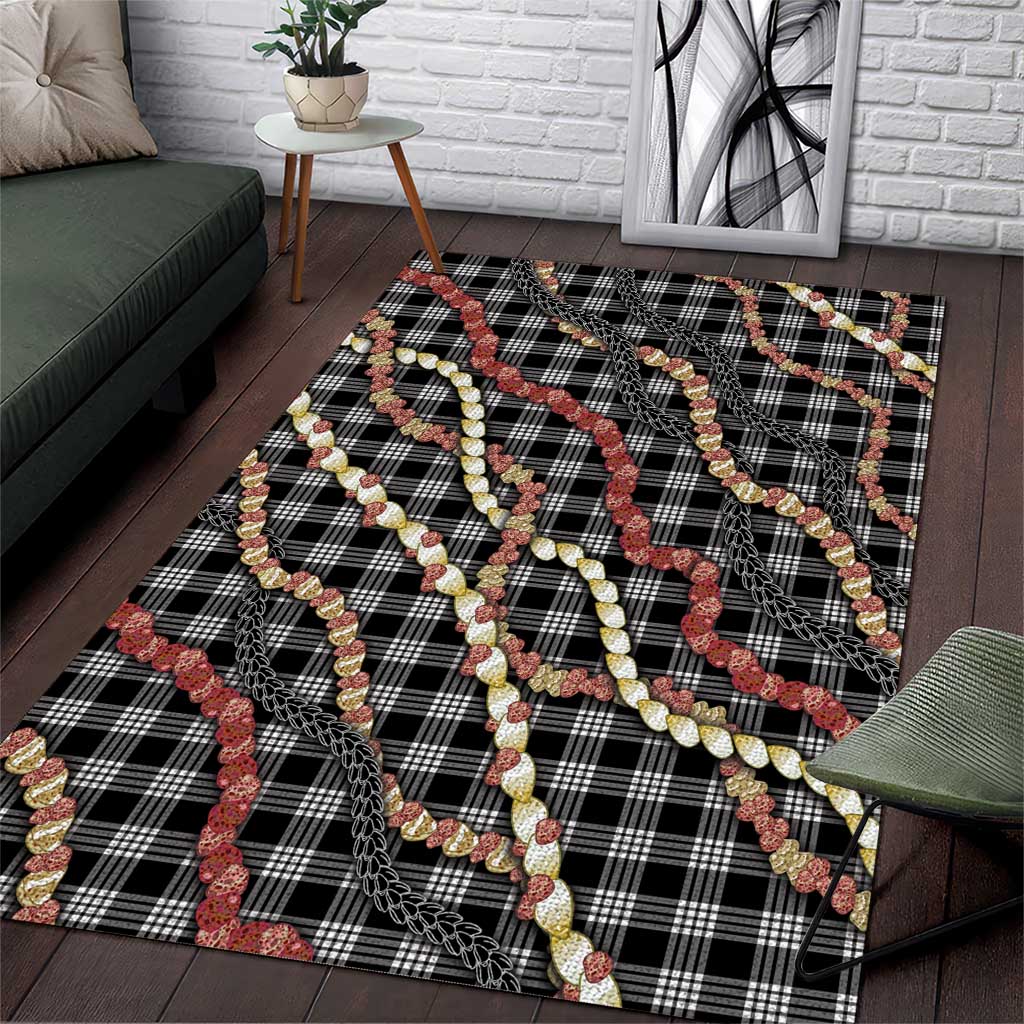 Hawaii Palaka Niihau Shell Lei Area Rug Tropical Island Plaid Patterns