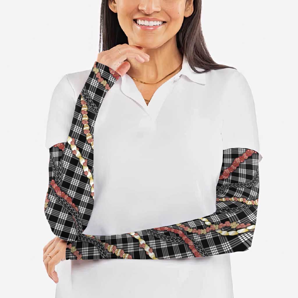 Hawaii Palaka Niihau Shell Lei Arm Sleeves Tropical Island Plaid Patterns DT05 - Polynesian Pride