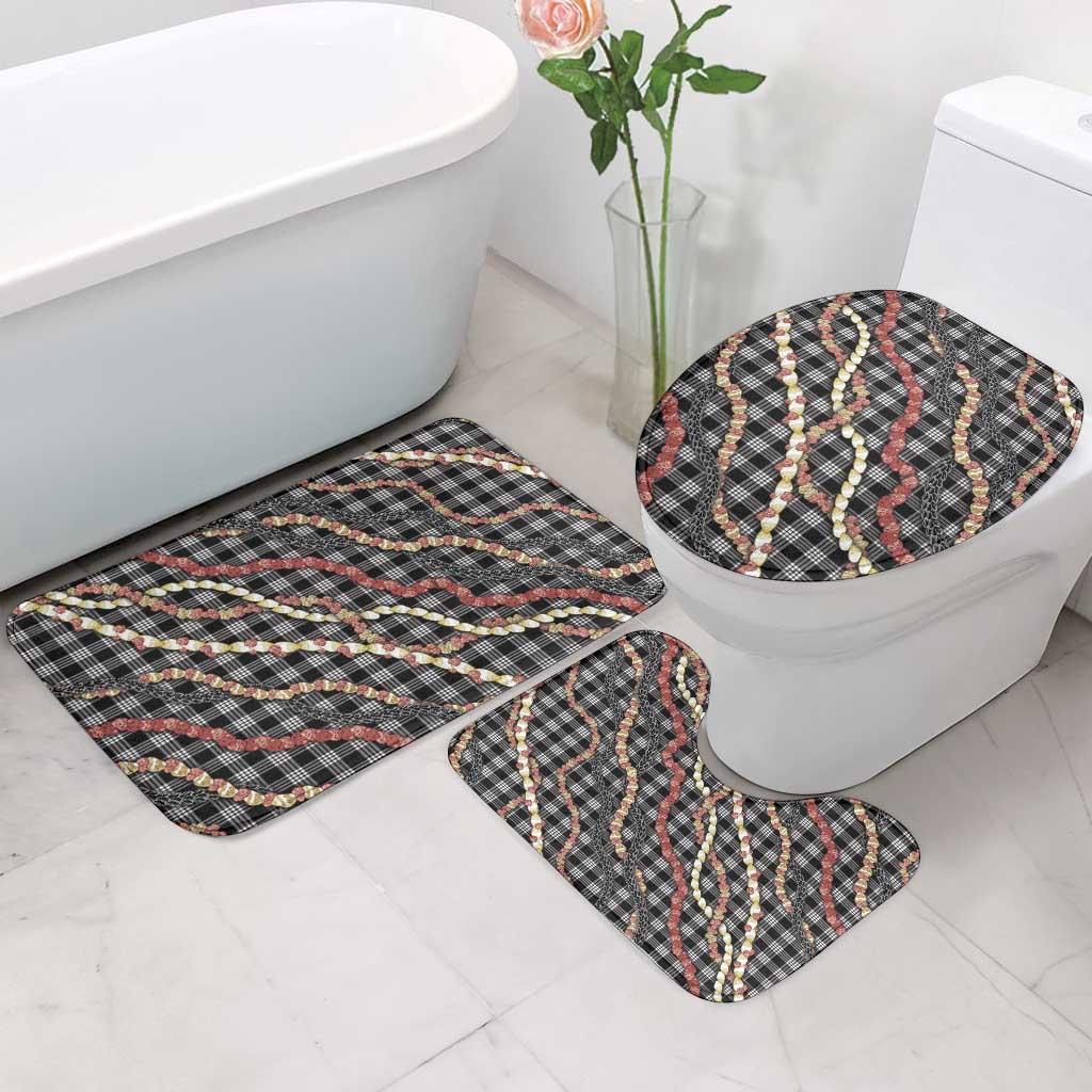 Hawaii Palaka Niihau Shell Lei Bathroom Set Tropical Island Plaid Patterns