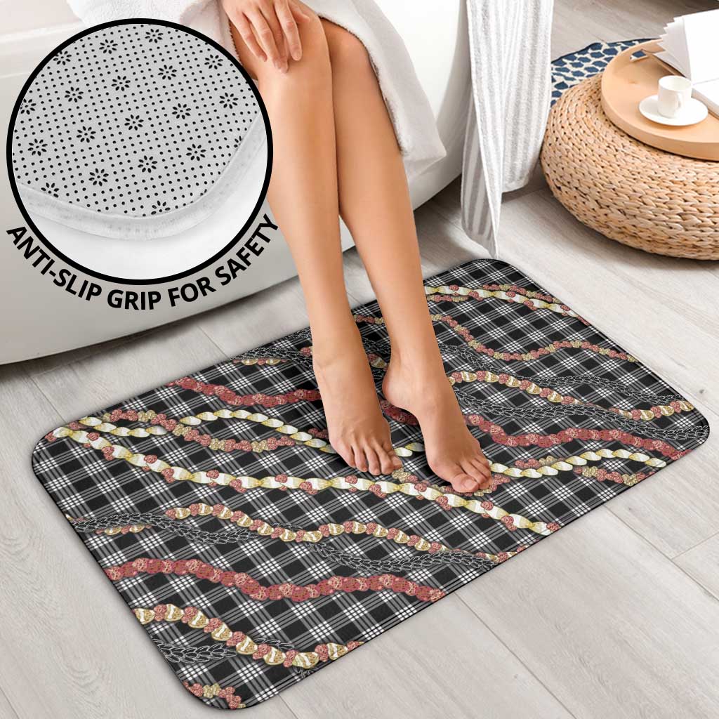 Hawaii Palaka Niihau Shell Lei Bathroom Set Tropical Island Plaid Patterns