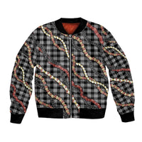 Hawaii Palaka Niihau Shell Lei Bomber Jacket Tropical Island Plaid Patterns