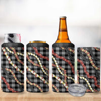 Hawaii Palaka Niihau Shell Lei 4 in 1 Can Cooler Tumbler Tropical Island Plaid Patterns