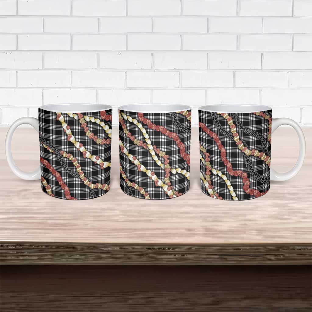 Hawaii Palaka Niihau Shell Lei Ceramic Mug Tropical Island Plaid Patterns