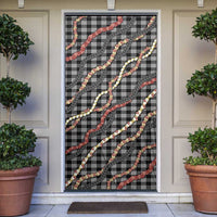 Hawaii Palaka Niihau Shell Lei Door Cover Tropical Island Plaid Patterns DT05 Black - Polynesian Pride