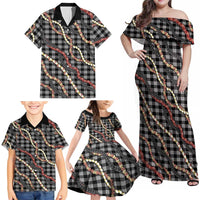 Hawaii Palaka Niihau Shell Lei Family Matching Off Shoulder Maxi Dress and Hawaiian Shirt Tropical Island Plaid Patterns DT05 - Polynesian Pride