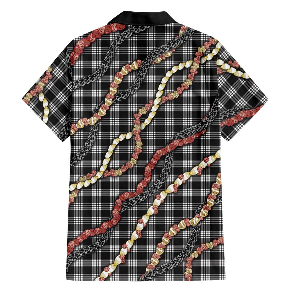 Hawaii Palaka Niihau Shell Lei Family Matching Off Shoulder Maxi Dress and Hawaiian Shirt Tropical Island Plaid Patterns DT05 - Polynesian Pride