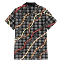 Hawaii Palaka Niihau Shell Lei Family Matching Off Shoulder Short Dress and Hawaiian Shirt Tropical Island Plaid Patterns DT05 - Polynesian Pride