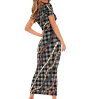 Hawaii Palaka Niihau Shell Lei Family Matching Short Sleeve Bodycon Dress and Hawaiian Shirt Tropical Island Plaid Patterns DT05 - Polynesian Pride