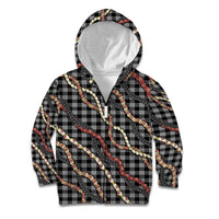 Hawaii Palaka Niihau Shell Lei Kid Hoodie Tropical Island Plaid Patterns