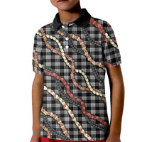 Hawaii Palaka Niihau Shell Lei Kid Polo Shirt Tropical Island Plaid Patterns DT05 Kid Black - Polynesian Pride