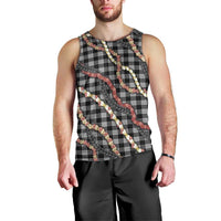 Hawaii Palaka Niihau Shell Lei Men Tank Top Tropical Island Plaid Patterns