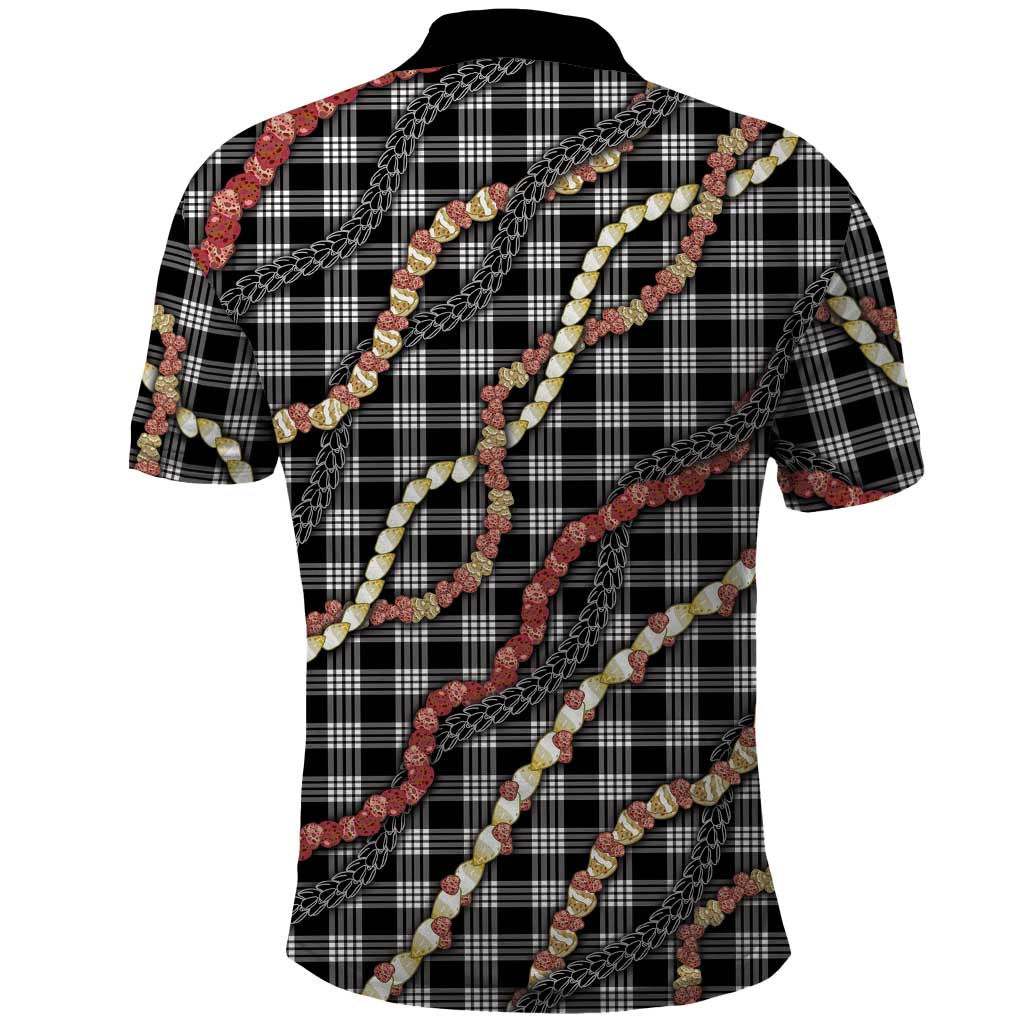 Hawaii Palaka Niihau Shell Lei Polo Shirt Tropical Island Plaid Patterns