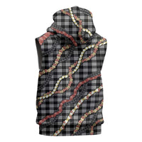Hawaii Palaka Niihau Shell Lei Sleeveless Zip Hoodie Tropical Island Plaid Patterns
