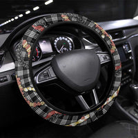 Hawaii Palaka Niihau Shell Lei Steering Wheel Cover Tropical Island Plaid Patterns DT05 Universal Fit Black - Polynesian Pride