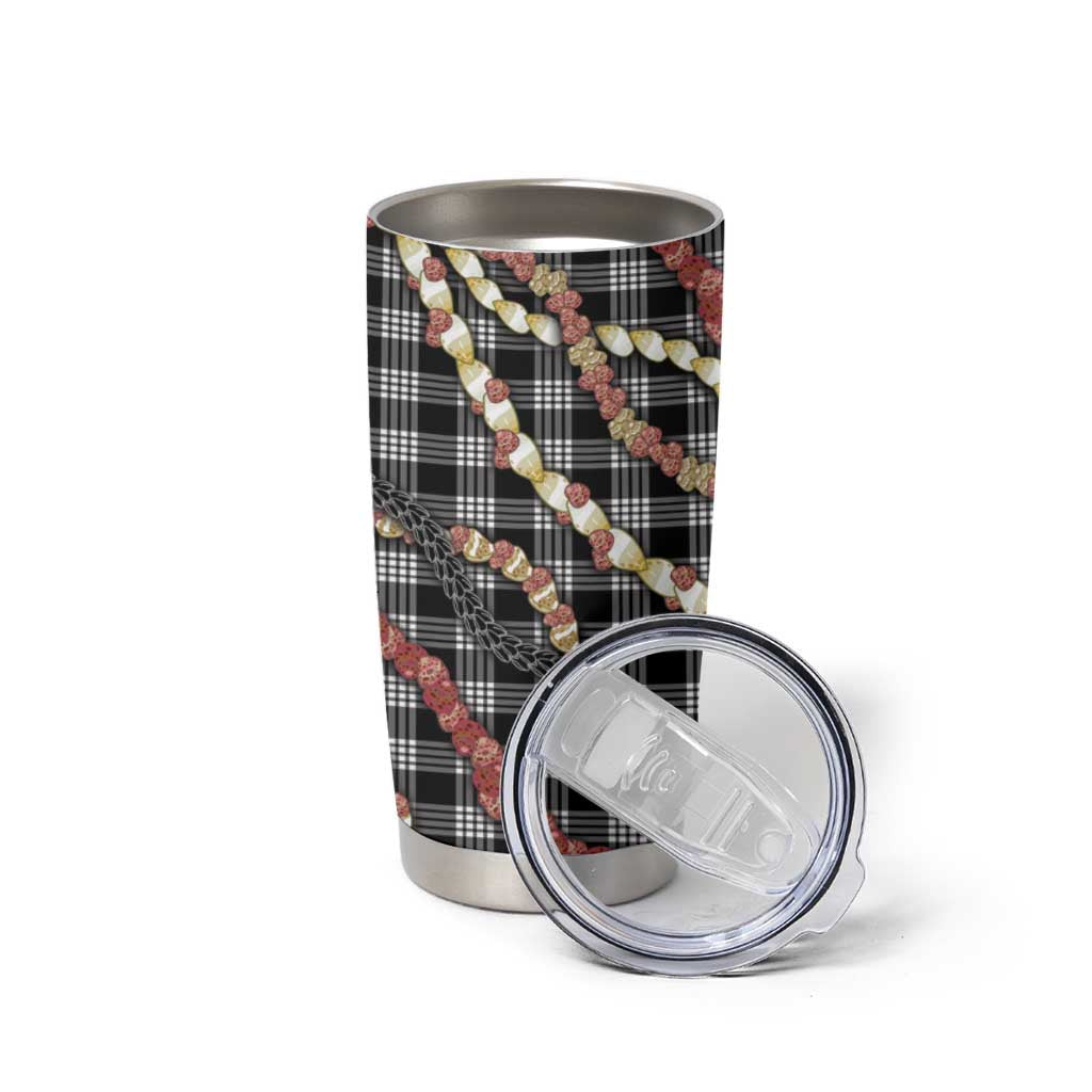 Hawaii Palaka Niihau Shell Lei Tumbler Cup Tropical Island Plaid Patterns