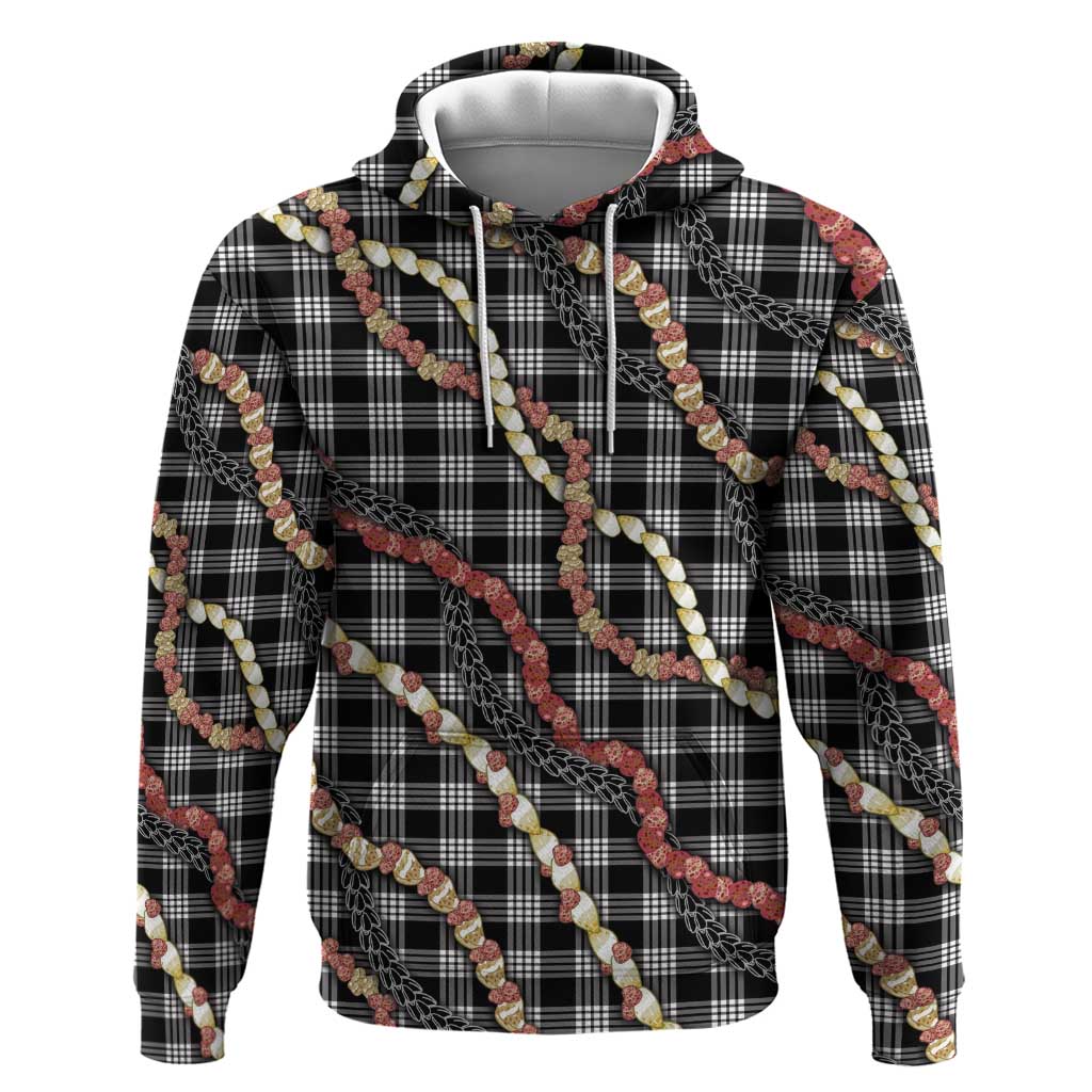 Hawaii Palaka Niihau Shell Lei Zip Hoodie Tropical Island Plaid Patterns