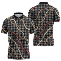 Hawaii Palaka Niihau Shell Lei Zipper Polo Shirt Tropical Island Plaid Patterns DT05 - Polynesian Pride