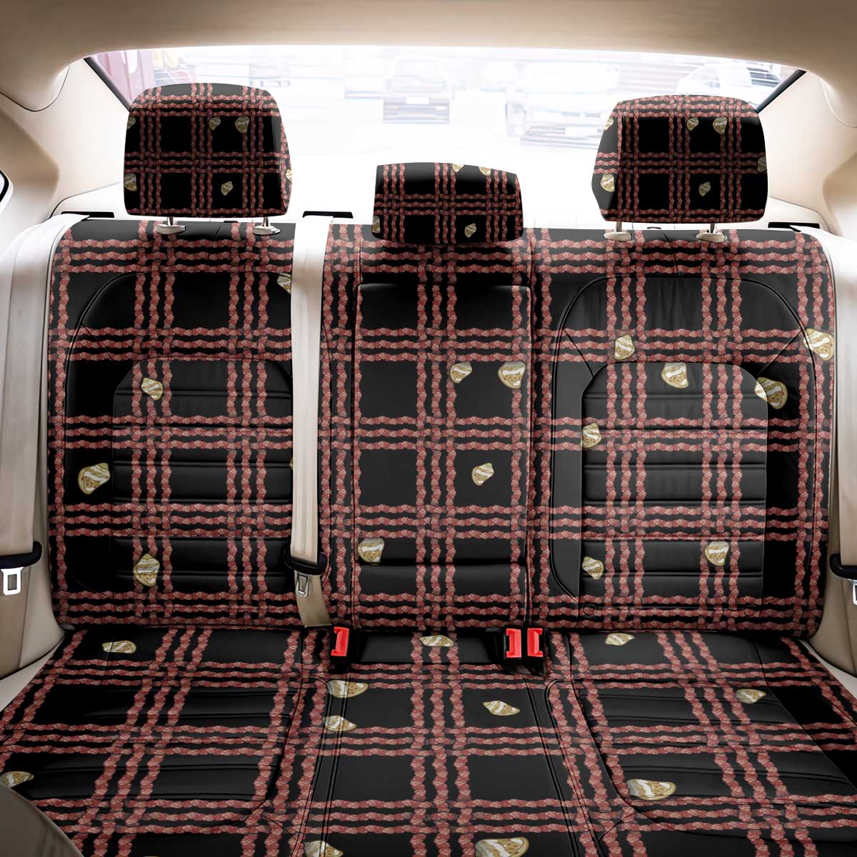 Hawaii Palaka Kahelelani Shell Lei Costume Back Car Seat Cover Plaid Patterns DT05 - Polynesian Pride
