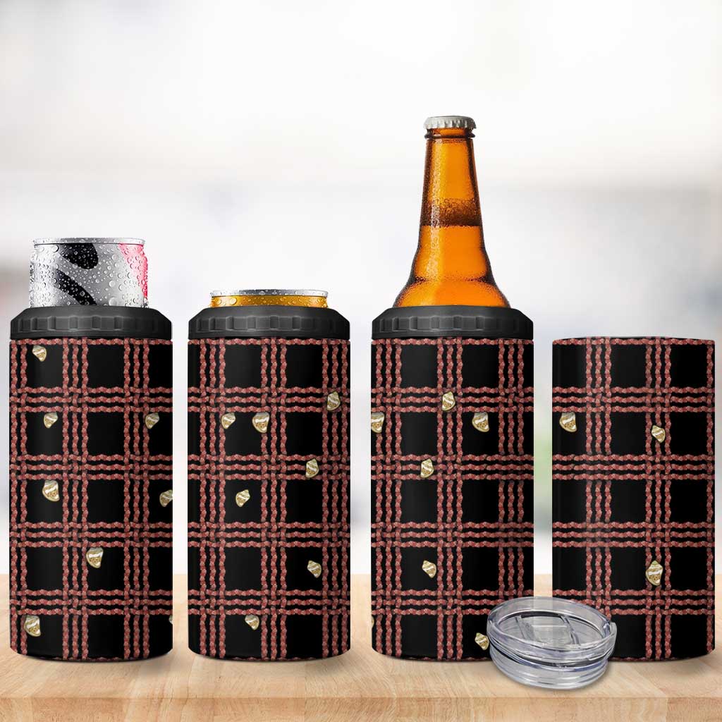 Hawaii Palaka Kahelelani Shell Lei Costume 4 in 1 Can Cooler Tumbler Plaid Patterns DT05 - Polynesian Pride