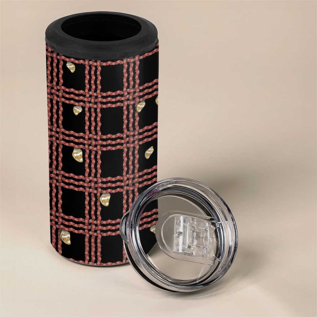 Hawaii Palaka Kahelelani Shell Lei Costume 4 in 1 Can Cooler Tumbler Plaid Patterns DT05 - Polynesian Pride