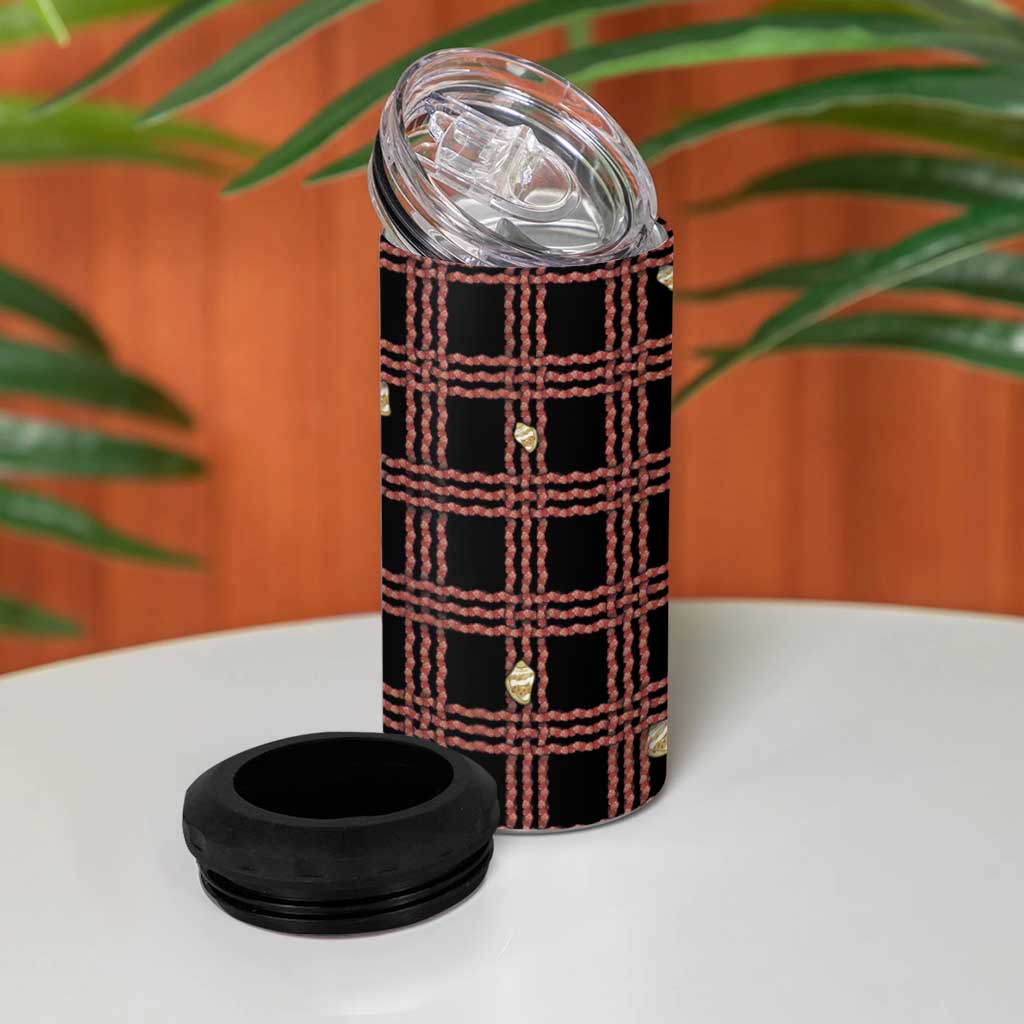Hawaii Palaka Kahelelani Shell Lei Costume 4 in 1 Can Cooler Tumbler Plaid Patterns DT05 - Polynesian Pride