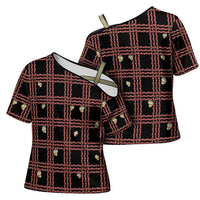 Hawaii Palaka Kahelelani Shell Lei Costume Cross Shoulder Shirt Plaid Patterns DT05 - Polynesian Pride