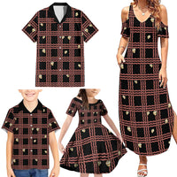 Hawaii Palaka Kahelelani Shell Lei Costume Family Matching Summer Maxi Dress and Hawaiian Shirt Plaid Patterns DT05 - Polynesian Pride