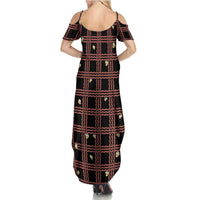 Hawaii Palaka Kahelelani Shell Lei Costume Family Matching Summer Maxi Dress and Hawaiian Shirt Plaid Patterns DT05 - Polynesian Pride