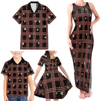 Hawaii Palaka Kahelelani Shell Lei Costume Family Matching Tank Maxi Dress and Hawaiian Shirt Plaid Patterns DT05 - Polynesian Pride