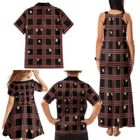 Hawaii Palaka Kahelelani Shell Lei Costume Family Matching Tank Maxi Dress and Hawaiian Shirt Plaid Patterns DT05 - Polynesian Pride