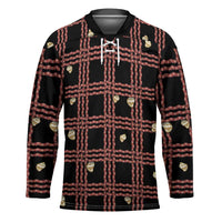 Hawaii Palaka Kahelelani Shell Lei Costume Hockey Jersey Plaid Patterns DT05 Unisex Black - Polynesian Pride
