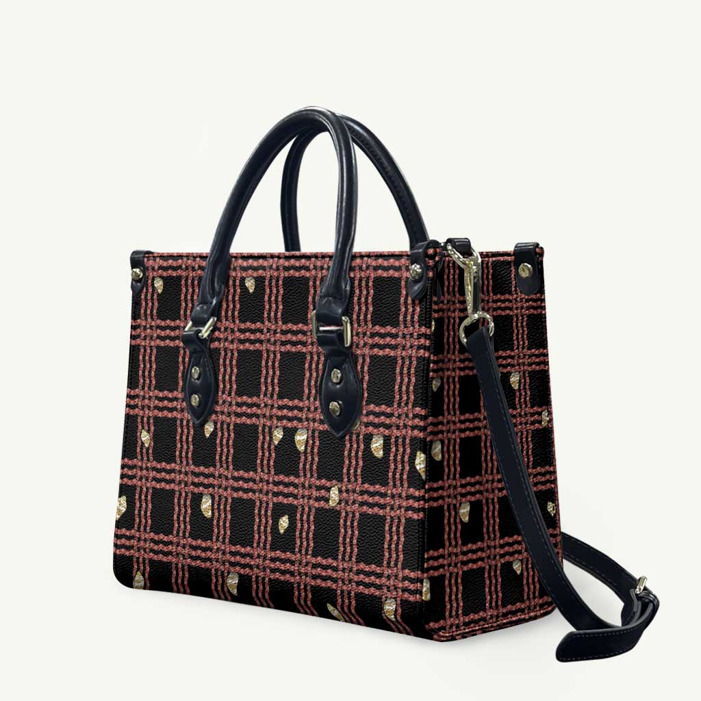 Hawaii Palaka Kahelelani Shell Lei Costume Leather Bag Plaid Patterns